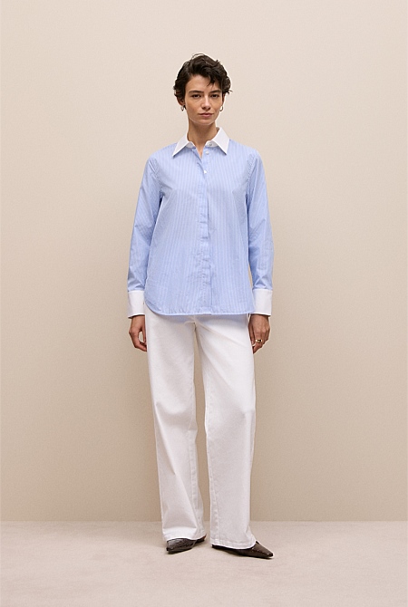 Jacquard Stripe Contrast Shirt