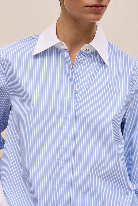 Jacquard Stripe Contrast Shirt