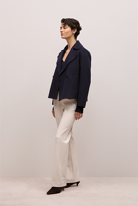 Double Faced Wool Peacoat
