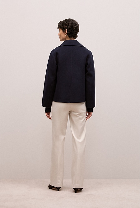 Double Faced Wool Peacoat