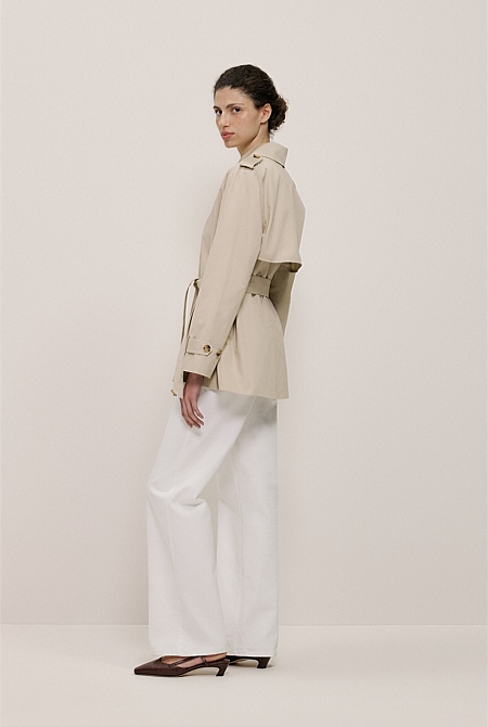 Short Belted Trench Coat