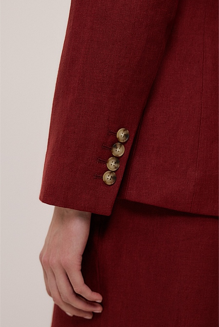 Linen Twill Single Breasted Blazer