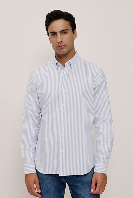 Regular Fit Wide Stripe Oxford Shirt