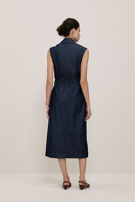 Denim Sleeveless Trench Dress
