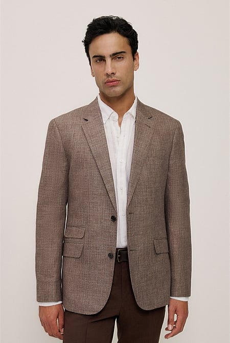 Linen Cotton Textured Blazer