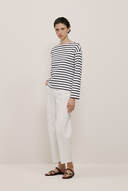 Australian Cotton Breton Stripe Long Sleeve T-shirt