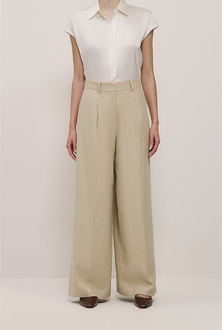 Textured Wide Leg Pant