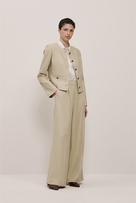 Textured Wide Leg Pant