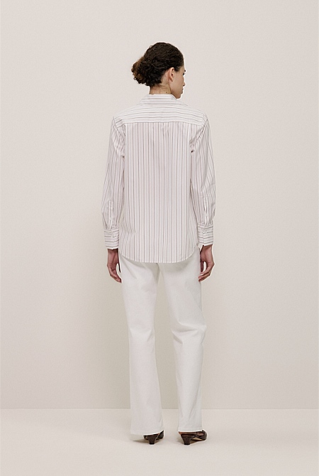 Yarn Dyed Poplin Stripe Shirt