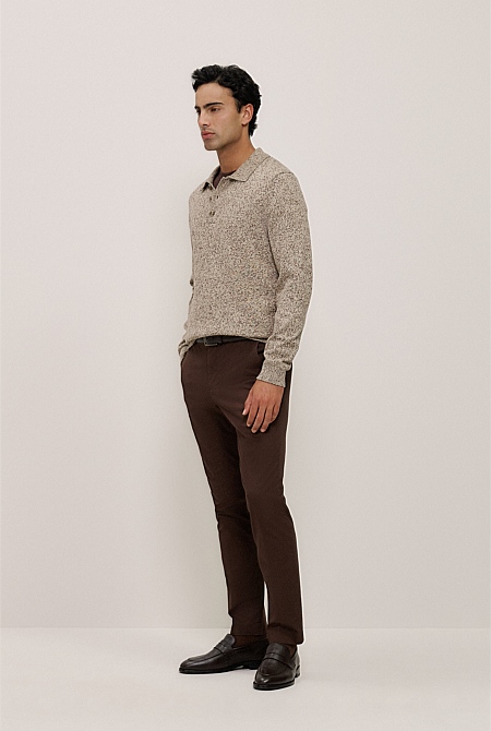 Cotton Speckle Knit Polo