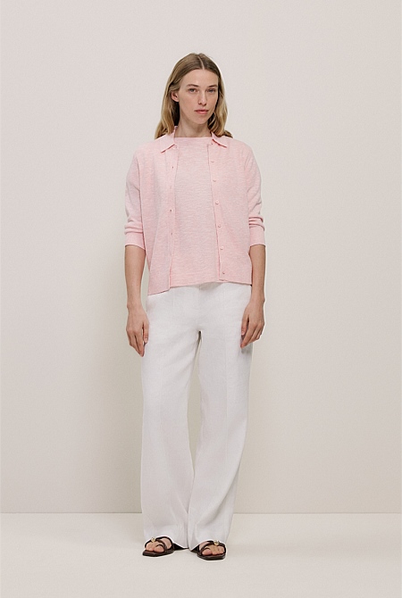 Linen Cotton Relaxed Knit T-shirt