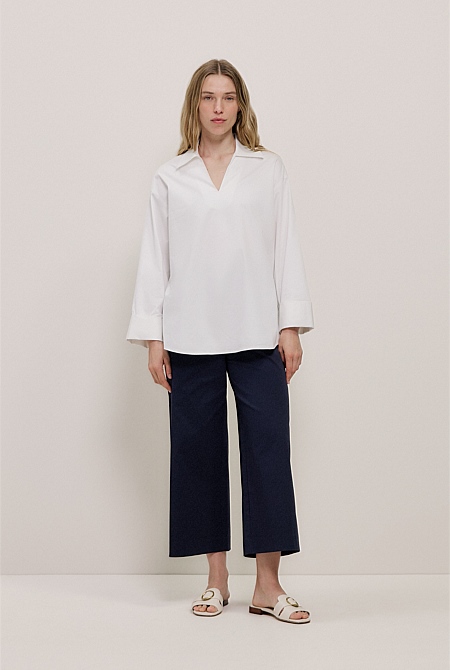 Cropped Wide Leg Chino Pant Cropped Wide Leg Chino Pant