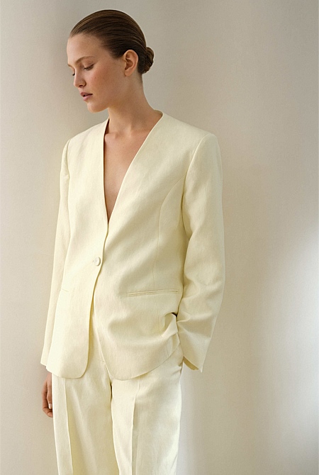 Collarless Longline Blazer Collarless Longline Blazer