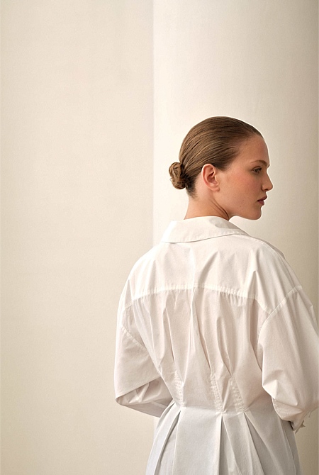 Poplin Cinched Waist Shirt Poplin Cinched Waist Shirt