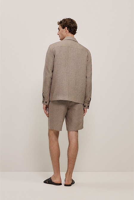 Yarn Dyed Linen Twin Pocket Jacket