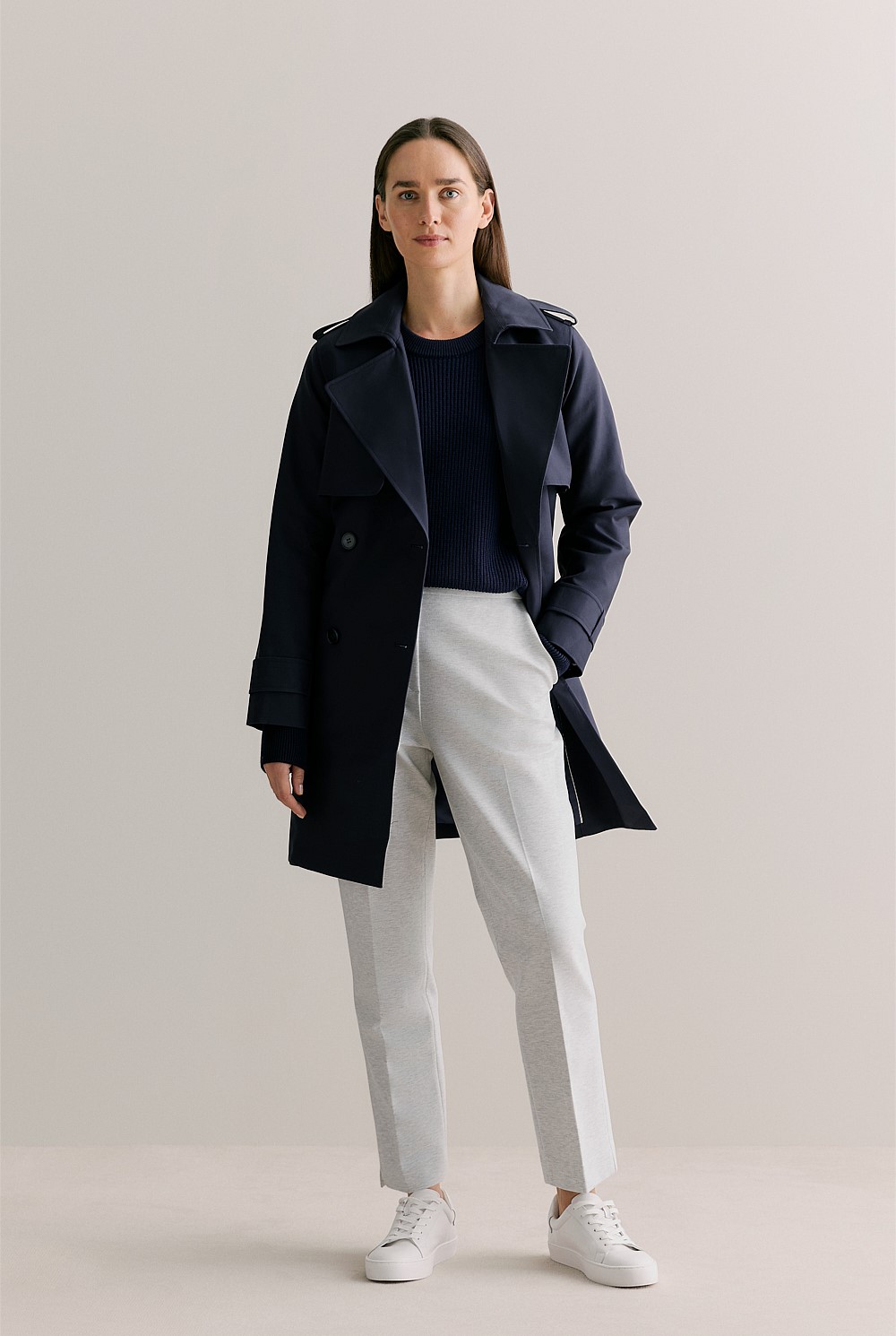 AMERI　CUT OFF CHAMBRAY TRENCH COAT Ameri（アメリ）の「CUT OFF CHAMBRAY TRENCH COAT（トレンチコート