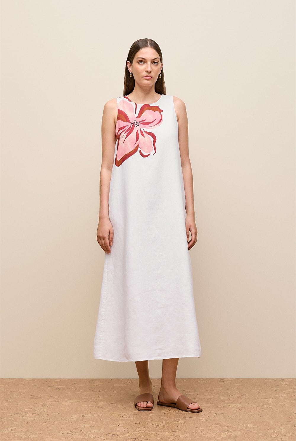 piece of white peony linen dress Peony Dress Piece of White