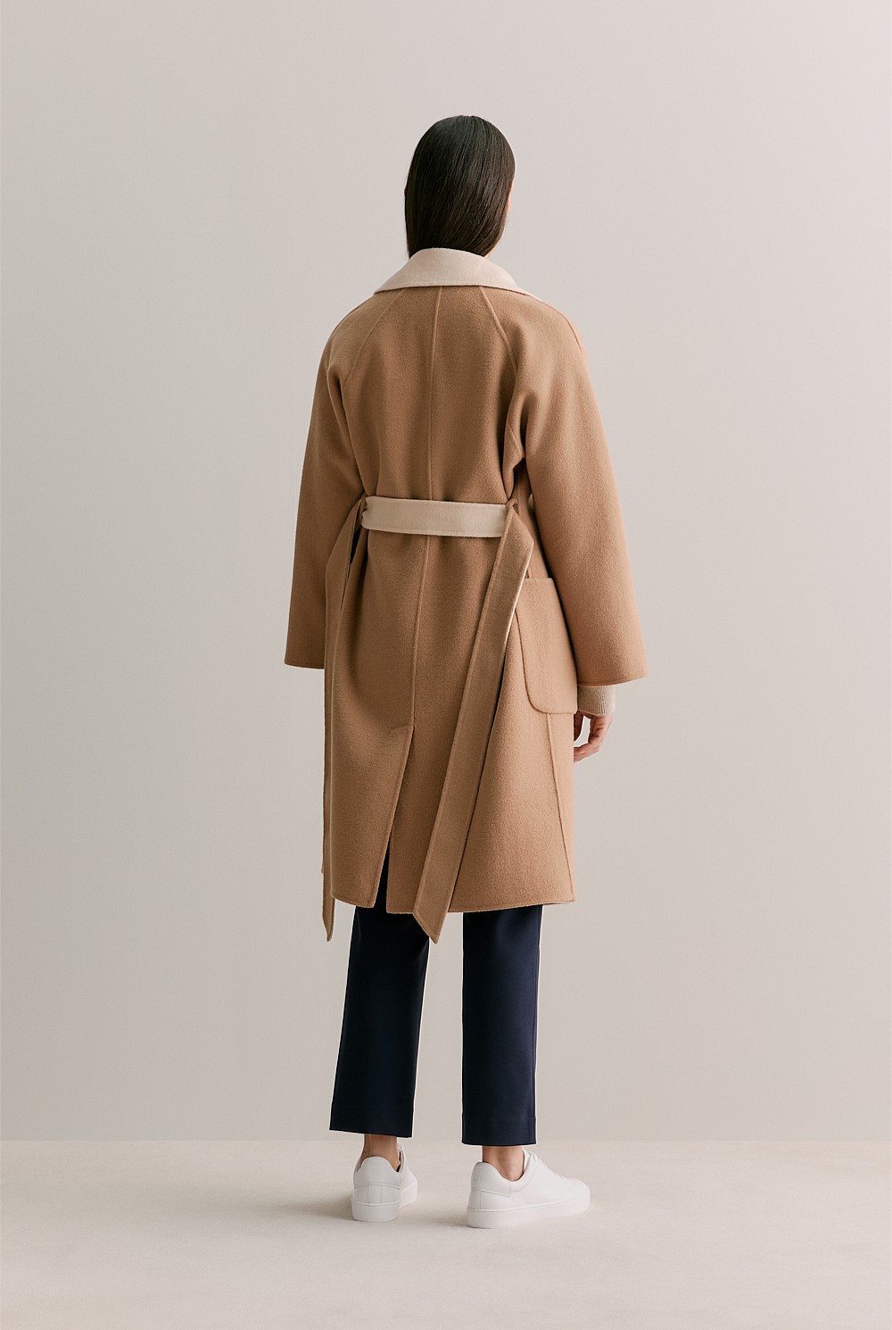 YLEVE DOUBLE CLOTH REVERSIBLE COAT M YLEVE | Lambswool Double