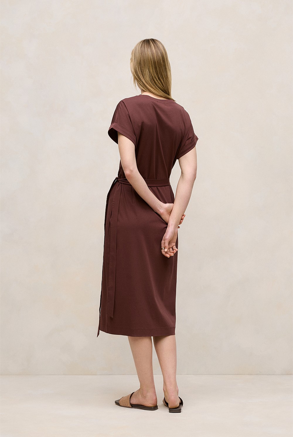 wrap t shirt dress Fallon Organic Cotton T-Shirt Dusty Blue / L Fallon is the answer to warmer Tie-Front Slub Cotton Midi T-Shirt